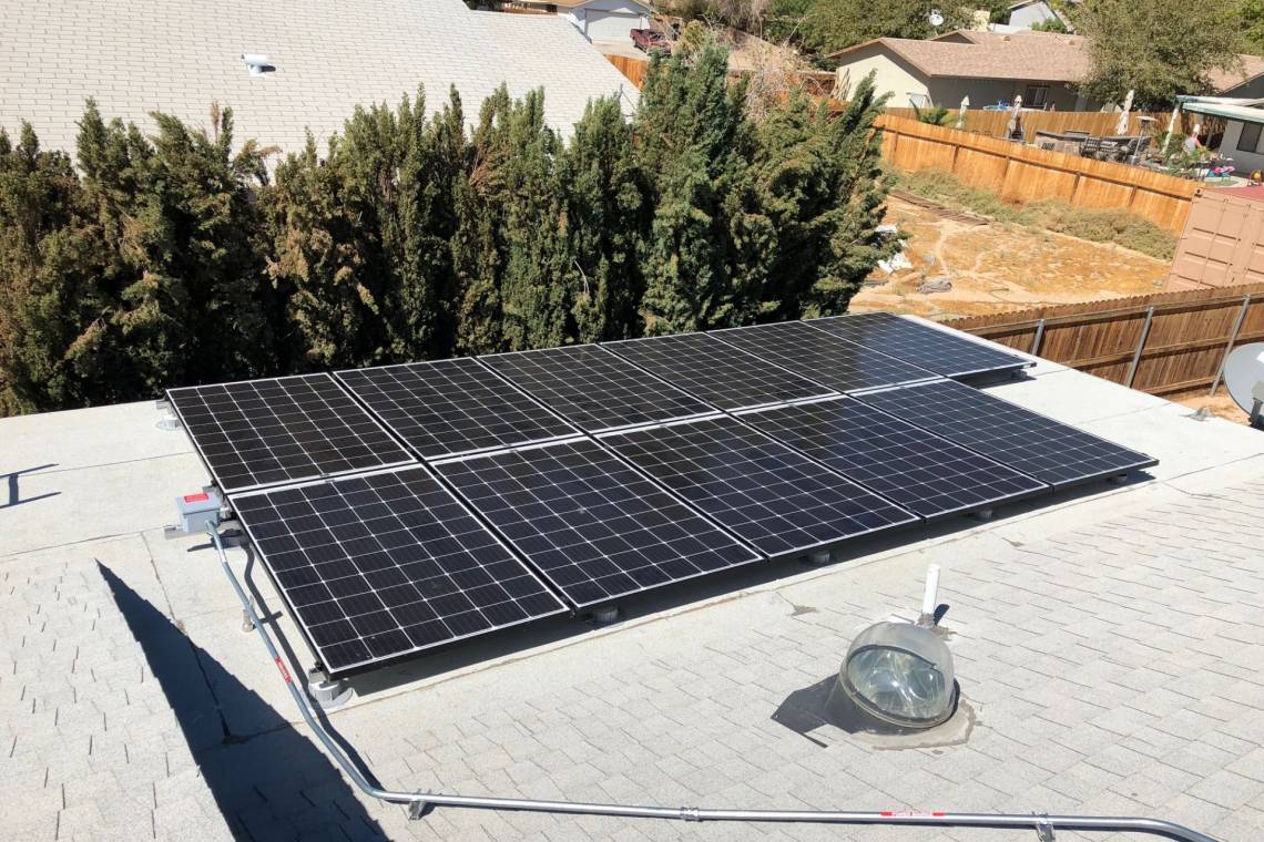 Roof Mount Solar Panel Installation in Ridgecrest, CA