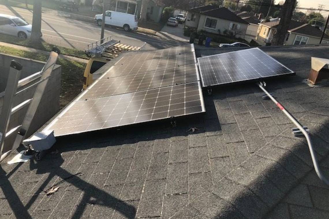 Solar Panel Installation in Arcadia, CA - Side View ...