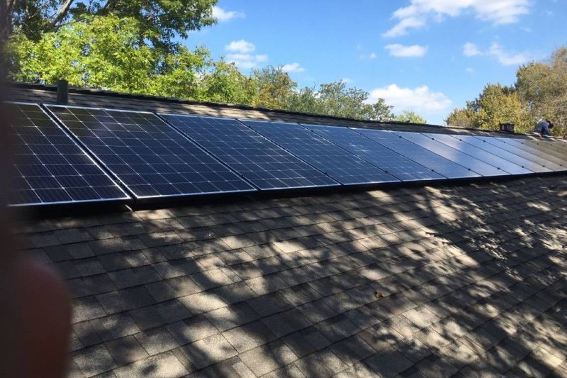 Solar Panl Installation in Alington, TX  - Rooftop Side View